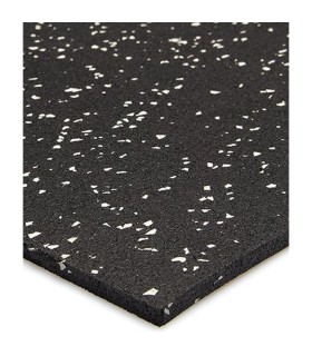 PAVIMENTO SPORT NEGRO PINTAS GRISES. ROLLOS CAUCHO GIMNASIO