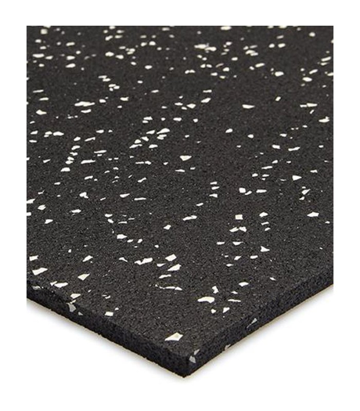 PAVIMENTO SPORT NEGRO PINTAS GRISES. ROLLOS CAUCHO GIMNASIO