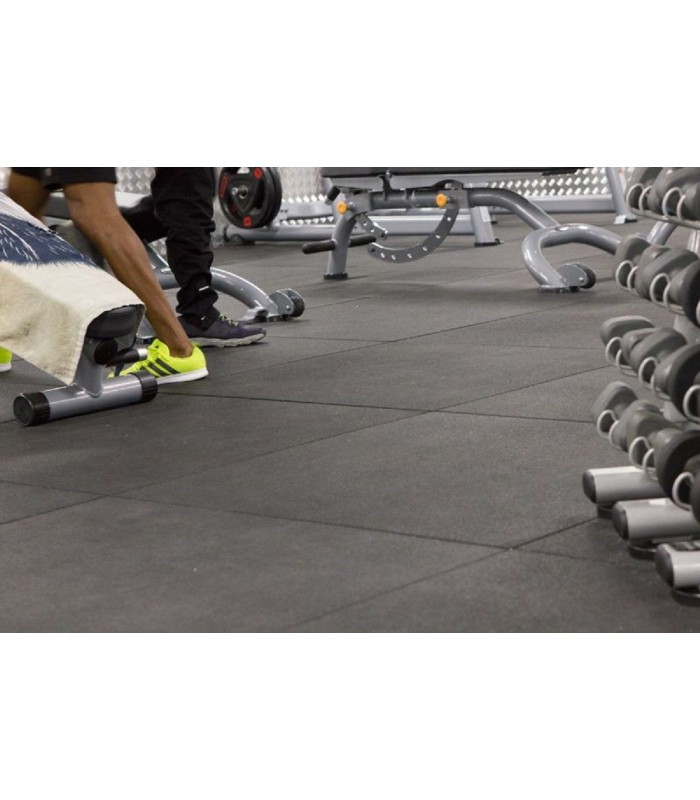 Losas de caucho 1x1m y 10mm de espesor para gimnasio